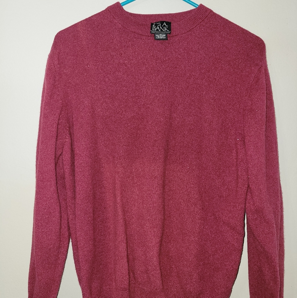 Jos A Bank Men's Red Cashmere Sweater Size medium